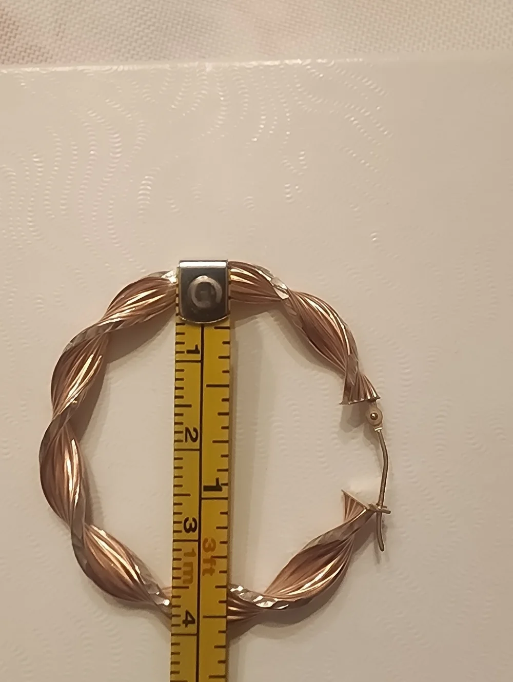 925 Silver and Rose Gold Two-Tone Twist Hoop Earrings